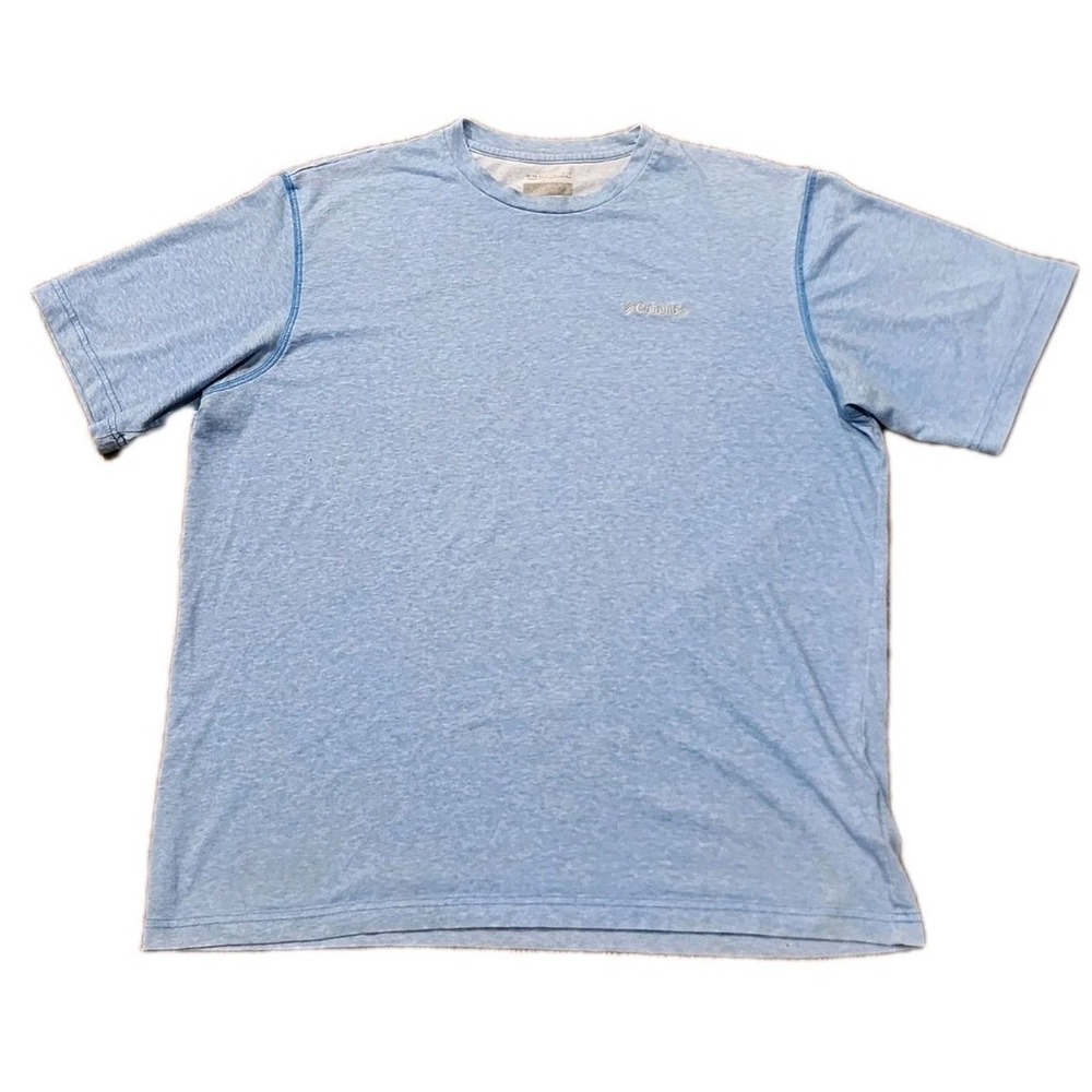 Columbia Men's T-Shirt, Blue, Size XL, Short Sleeve, Cotton